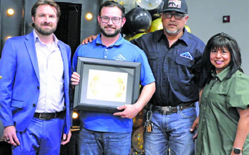 TRUSSWORKS LLC was honored as the chamber’s “Large Business of the Year” during the chamber banquet last Thursday. Tribune photo by Denise Squier