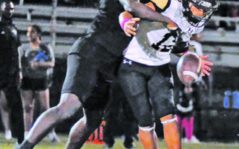 KEKE DANIELS of Somerville defends against this pass against Buda Johnson.
