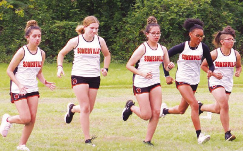 THE SOMERVILLE GIRLS CROSS country team ran in last week’s District 26-2A Cross Country Meet, finishing fourth.