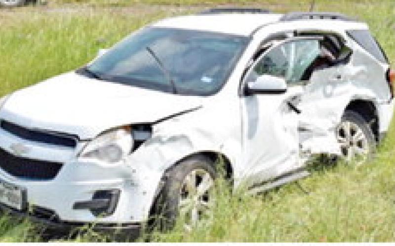 THE SIDE OF this SUV was damaged on April 15 in the two-vehicle accident at State Highway 21 West and F.M. 908. Tribune photo by Roy Sanders