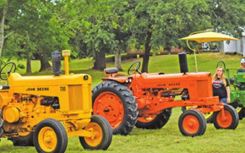 TRACTORS WERE ON DISPLAY at Saturday’s grand opening of the Deanville Depot Museum. -- Tribune photo by Roy Sanders