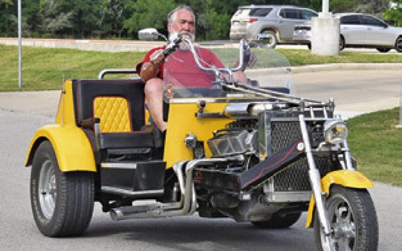 BIKERS RIDE IN the downtown Somerville parade on Saturday morning, May 16, as part of the Crater Motorcyle Rally held last weekend at Welch Park at Lake Somerville.