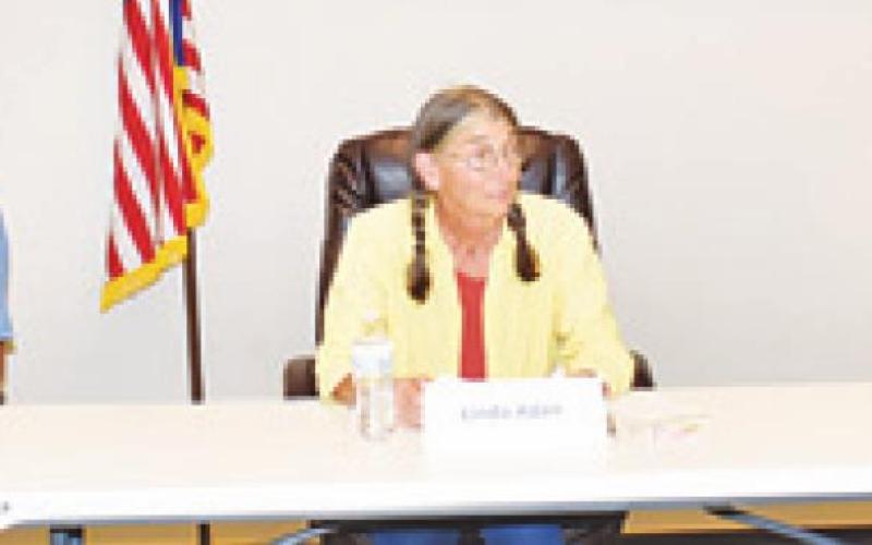 THE SNOOK COUNCIL CANDIDATES included, from left, Faustina Vega, Matthew Collins, Linda Adair, Frank Fields and Jared Snow. -- Tribune photo by Roy Sanders