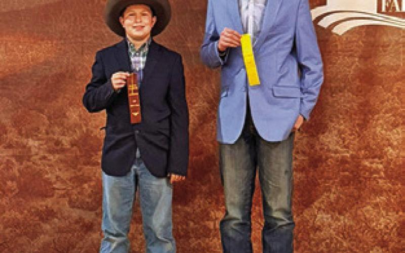 BRAXTON AND AUBREY LOCKHART, Burleson County 4-H, both earned top 10 honors at the San Angelo Stock Show and Rodeo Association’s Beef Skillathon, with Braxton placing 8th in the intermediate division and Aubrey earning fifth place senior. Braxton also earned eighth place in the Polled Hereford Heifer class at HLSR. Aubrey also earned second place Hereford Heifer at SALE and HLSR and caught in the calf scramble at FWSSR. Photo courtesy of Megan Rogers