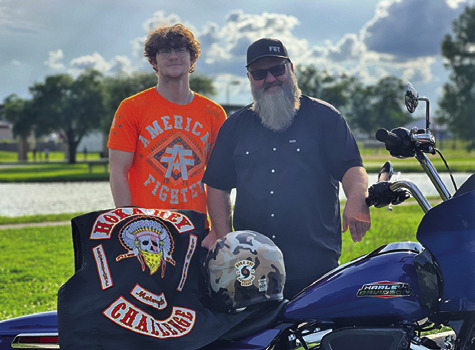 THIS WILL BE TIM’S third time to participate in the Hoka Hey and Waylon’s first year to take part in the ride. Tribune photo by Sabine Lazo