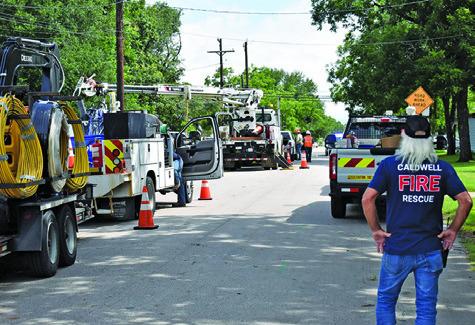 A NATURAL GAS line break Tuesday morning