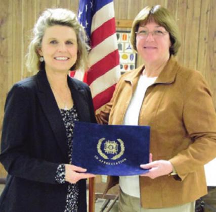 LISA PIEPER, LEFT, WON the high school Teacher of the Year from the Caldwell VFW Post No. 4458. She is pictured with high school principal Vicki Ochs.