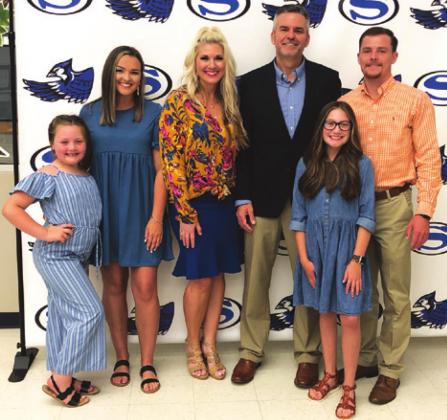 LEE HAFLEY WAS RECENTLY hired as the new principal at Snook Secondary School for the 2019-2029 school year. He is pictured with his family, Stella, Madison, Traci, Greenli and Jordan.
