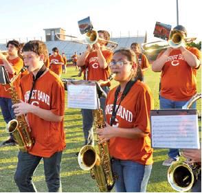 THE CALDWELL HIGH School Band performed at Meet the Hornets on Monday night, Aug. 12, before a large crowd.