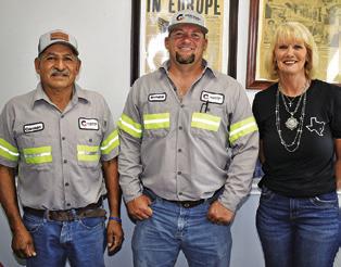 CARMEN HERNANDEZ, BRANDON Telschow and Sherry Frieda with the City of Caldwell assisted Doris Broaddus in finding important documents that were lost in the trash. Tribune photo by Roy Sanders