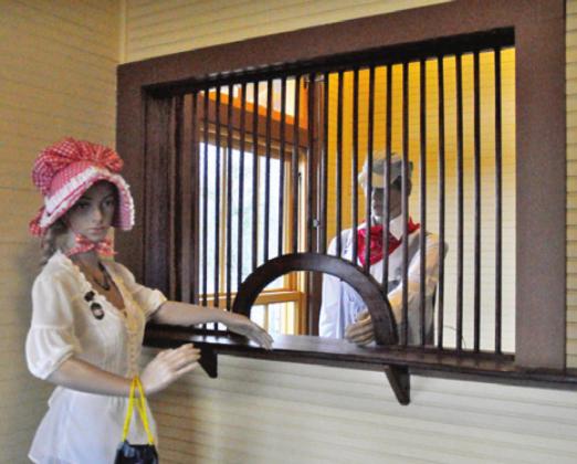 THESE MANNEQUINS ARE displayed at the restored Deanville Railroad Depot off F.M. 111. -- Tribune photo by Roy Sanders