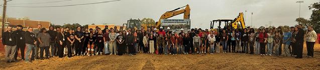 SOMERVILLE HIGH SCHOOL students, teachers and staff joined in the ground breaking celebration for the 2025 bond facility projects last Thursday morning. Tribune photo by Denise Squier
