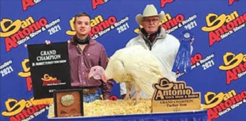 TYLAND LACKEY earned the Grand Champion title at the San Antonio Stock Show &amp; Rodeo with his market turkey hen. The win also earned him a $10,000 scholarship.