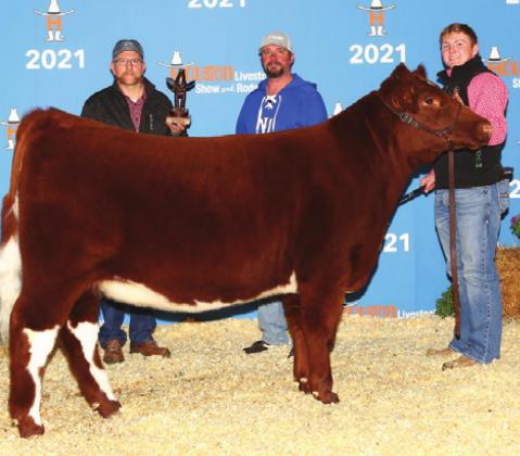 CALDWELL FFA’S Laramie Pieper placed first in the Shorthorn Junior Breeding Heifer division at the Houston Livestock Show &amp; Rodeo.