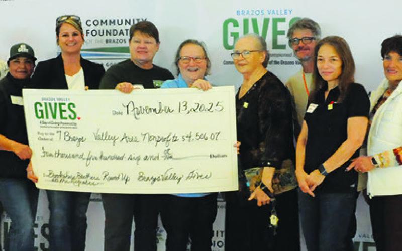 BURLESON COUNTY NONPROFIT ORGANIZATIONS were a few of the winners of the Brookshire Brothers’ “Round Up at the Register” prizes at last Thursday’s Brazos Valley Gives gala. Tribune photo by Denise Squier