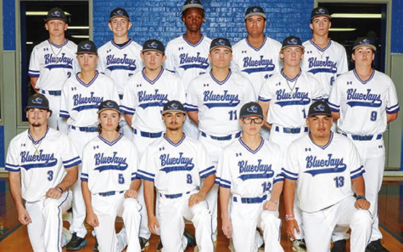 THE 2024 SNOOK BLUEJAY baseball team is, from left, back Kade Junek, J Beaux Hruska, Jeremiah Powell, Ramiro Martinez Banuelos, Brett Withem. middle, Welsey See, Jensen Weaver, Brandon Baker, Trace Huddleston, Mason Hahn, front, Jordan Price, Gabe LaCaze, Tristan Yen, Adrian Rodriguez and Jacob Castaneda.