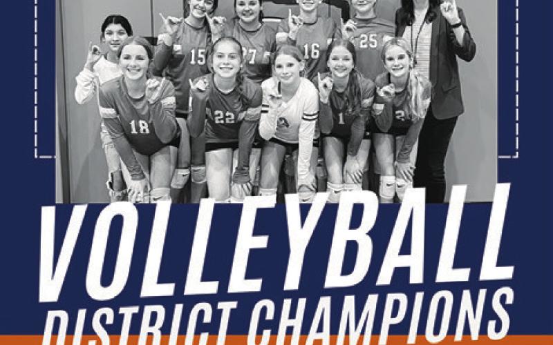CJH 8th-grade A volleyball team wins district title