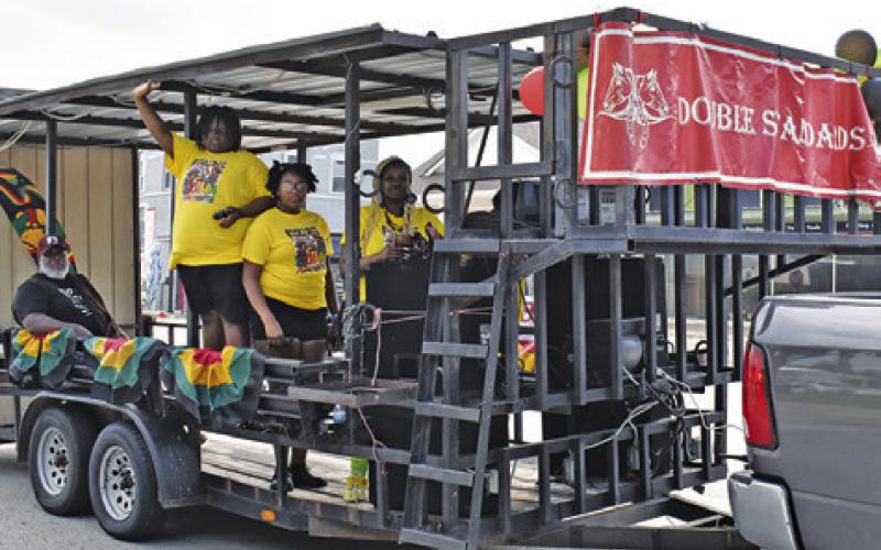 DOUBLE STANDARDS WAS one of the floats featured at the Juneteenth Parade on Saturday.