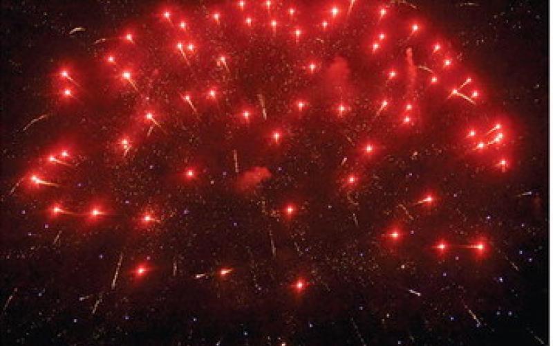 COLORFUL FIREWORKS like these were enjoyed on July 3 at Elizabeth Lutheran Church.