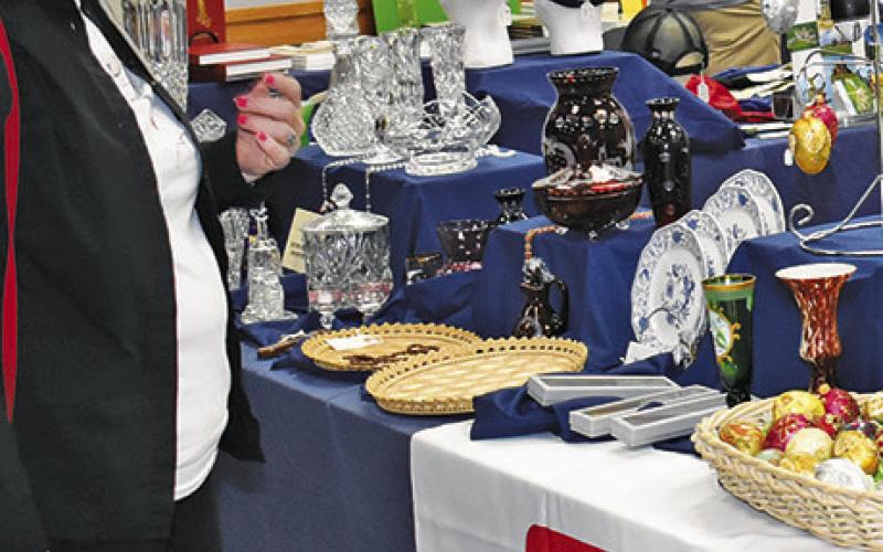 THE GIFT SHOP is enjoyed on Saturday at the Caldwell Civic Center. The Texas Czech Genealogical Society hosted the gift shop during their Roots, Routes and Recipes event. Tribune photo by Roy Sanders