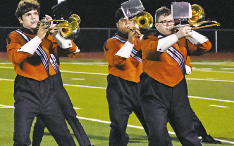 THE CALDWELL HIGH School Band performs at halftime of the Smithville football game. -- Tribune photo by Roy Sanders