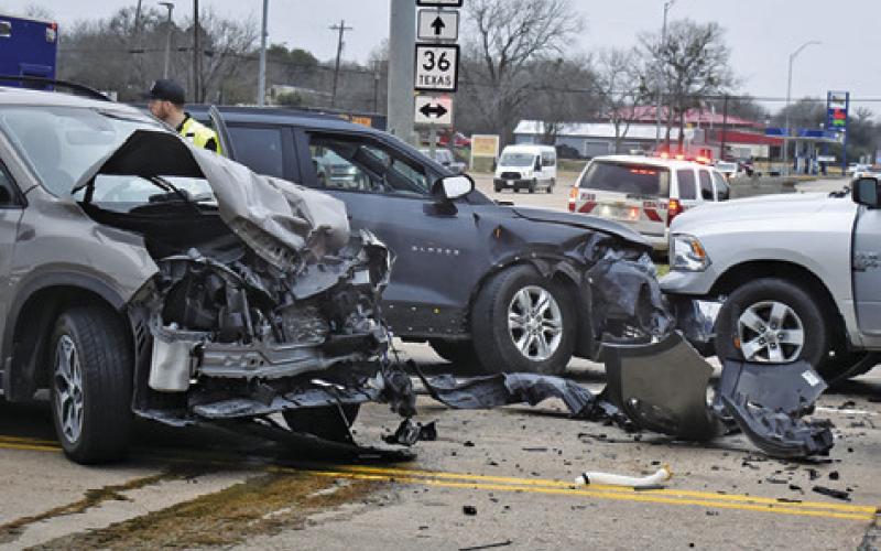 THIS ACCIDENT OCCURRED on Monday morning, Feb. 3, at the intersection of State Highways 21 and 36 in Caldwell. Caldwell police investigated, but no information was available at press time.