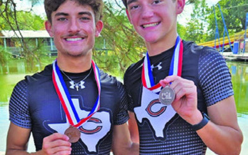 SPENCER ELLIS and Landon Vykukal finished in the Top 10 in the boys varsity race at the District 22-4A Cross Country Meet.