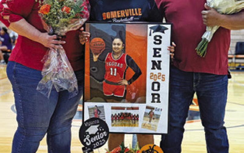 VIVIANNA MUNOZ was honored for Senior Night before the Somerville-Calvert game.