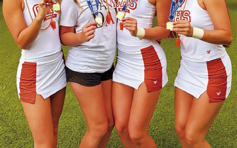 CALDWELL HIGH SCHOOLS’ 2026-2027 All-American Cheerleaders include: Lucy Ferguson (varsity, senior), Greenlee Conway (varsity, nonsenior), Raegan Lee (varsity, non-senior) and Jesee Telschow (junior varsity).
