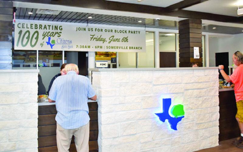 THE LOBBY AT CITIZENS State Bank, recently remodeled, is now open, just in time for their 100th anniversary celebration set for Friday, June 6, in Somerville. Tribune photo by Roy Sanders