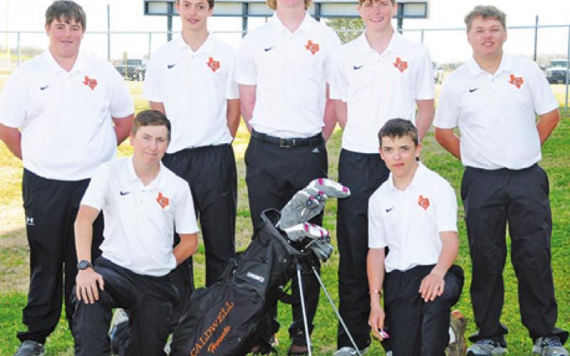 THE 2022 CALDWELL HORNET GOLF team is, from left, standing, Brayden Titzman, Grant McManus, Harrison Novak, Nathan Scott, Samuel Waldrip, kneeling, Braden Norman and Kaden Schroeder. -- Photo courtesy of Dianne Pursch Photography