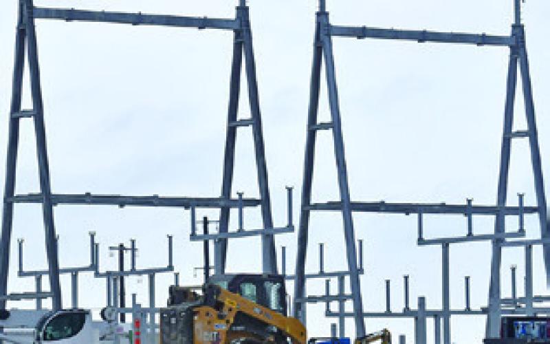 THE LCRA SUBSTATION is under construction off Galilee Street in Caldwell. The new substation will be a major boost for Caldwell.