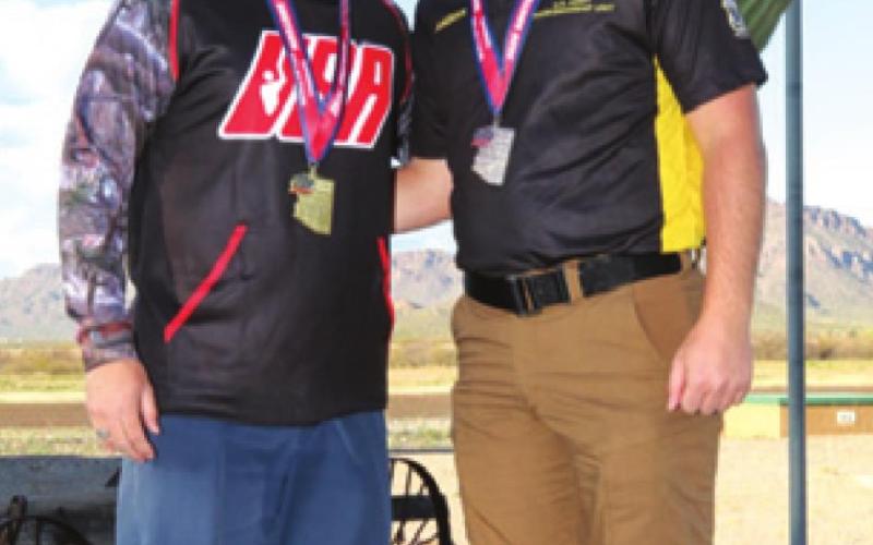 U.S. ARMY SPC. Phillip Jungman of Caldwell (right) will compete for Team USA in Men’s Skeet at the Tokyo Olympic Games with three-time Olympian/USAMU veteran Vincent Hancock (left). Not pictured are alternates for the Skeet event are USAMU Staff Sgt. Hayden Stewart and Nic Moschetti. -- Photo by Maj. Michelle Lunato, U.S. Army Marksmanship Unit