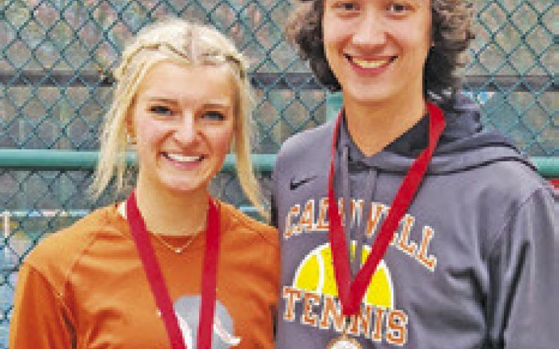 KARLY FRITSCHE and Keith Ramon placed third in the B Mixed Doubles division at last week’s Waco High Spring Tennis Tournament.
