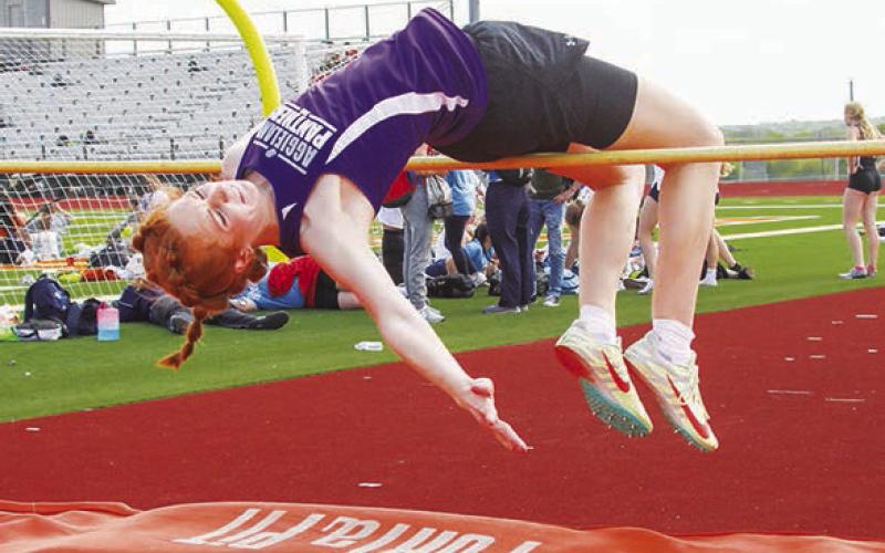 CAYLE CANON of Caldwell with the Aggieland Panthers placed first in the girls JV high jump with a height of 4’8” at last week’s Skrabanek Relays.