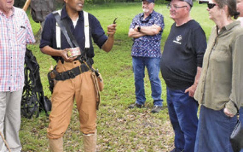 ALAN MACK addresses those attending his presentation about the Buffalo Soldiers on Saturday, April 25, at the Chisholm Trail Heritage Festival in Deanville. The festival featured several demonstrations.