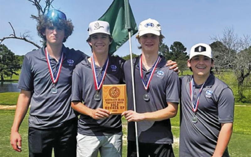 THE SNOOK BLUEJAYS Golf Team placed second at the district tournament on Monday in Franklin, earning a spot in the regional tournament on April 14-15 in Corpus Christi. Pictured from left are Brayden Macik, Brett Withem, Silas Hetland and Brandon Horn.
