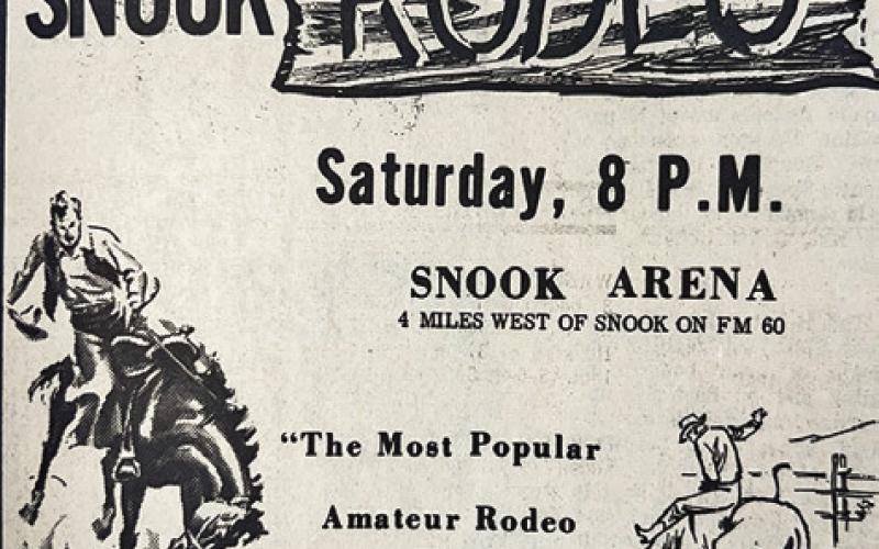 AN ADVERTISEMENT PLACED IN an April 1976 issue of the Burleson County Citizen-Tribune for the Snook Rodeo.
