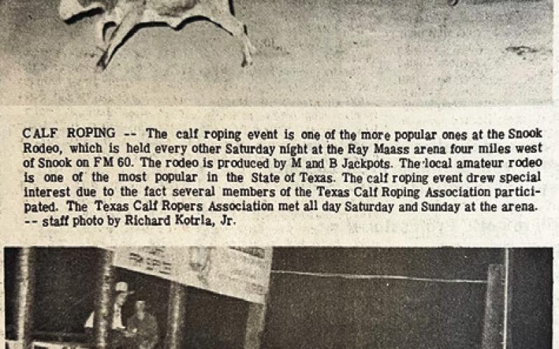 SNOOK RODEO CONTESTANTS are featured in the May 27, 1976 issue of the Burleson County Citizens-Tribune.