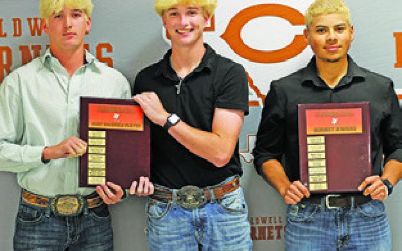 AWARD WINNERS at the recent CHS Athletic Banquet included: Baseball -- Ryan See and Colby Maresh, MVP; Kevin Martinez, Hornet Award.