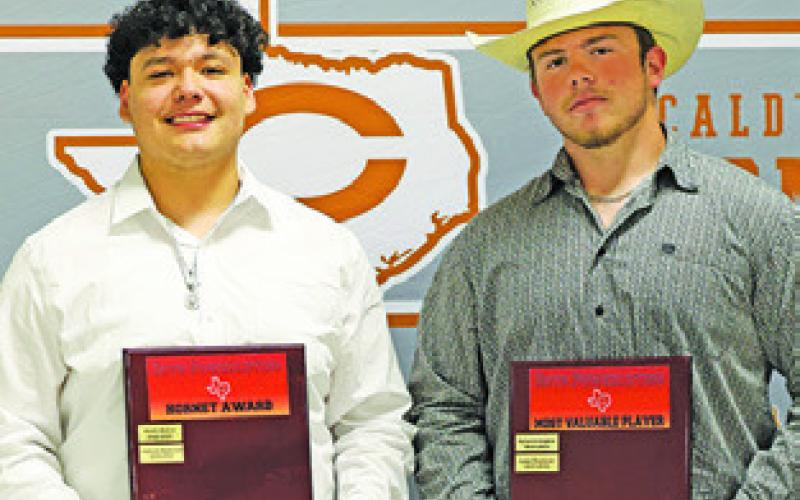 AWARD WINNERS at the recent CHS Athletic Banquet included: Boys Powerlifting -- Luke Freeman, MVP; and Izaiah Mireles, Hornet Award.