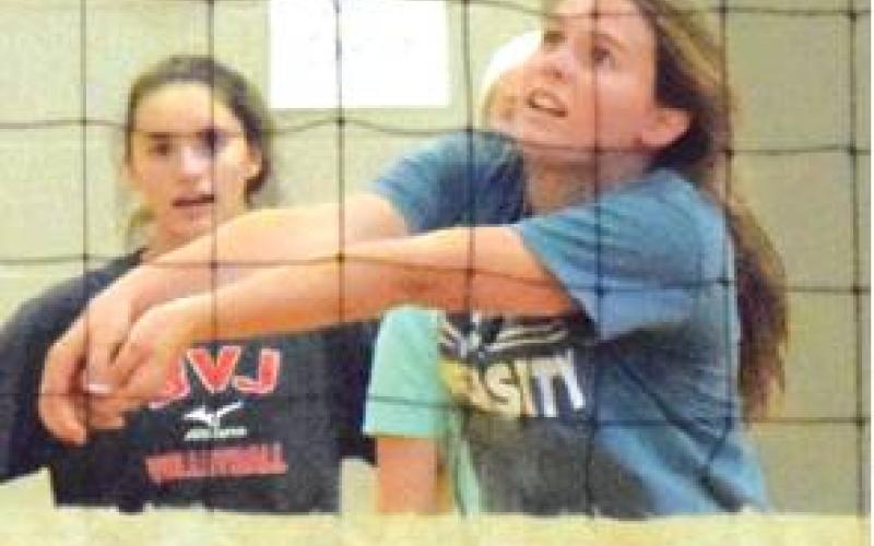 AROUND 30 AREA volleyball players attended a volleyball clinic at Snook ISD. Olympic gold medalist and World Champion volleyball player Patrick Powers led the clinic.