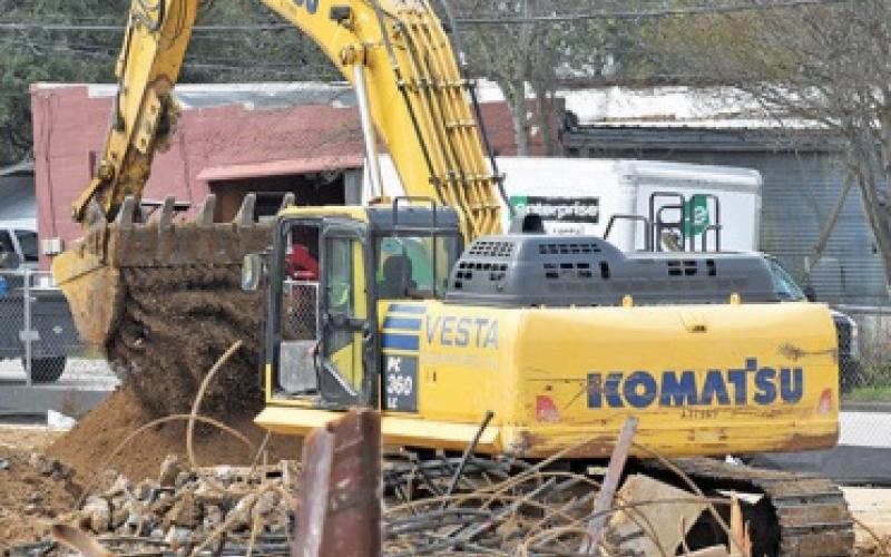 THE DIRT WORK portion of the city hall construction