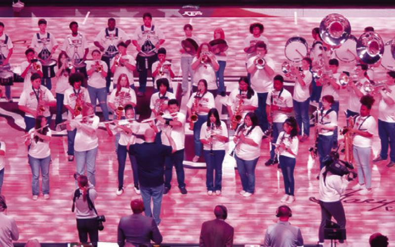 THE CALDWELL HORNET BAND performed the National Anthem at a Texas A&amp;amp;M basketball game this year. The band program is holding an instrument drive this Saturday at the high school band hall to collect used instruments for its beginner band students in the fall.