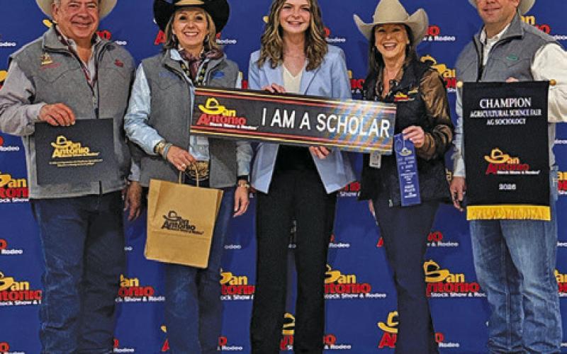 KAILEY SIMON won the Ag Sociology Division of Ag Science Fair at San Antonio, earning her a $10,000 scholarship. Her topic was over Consumer Awareness and Perception of Cupim: Beef Sourced from the Brahman Hump.