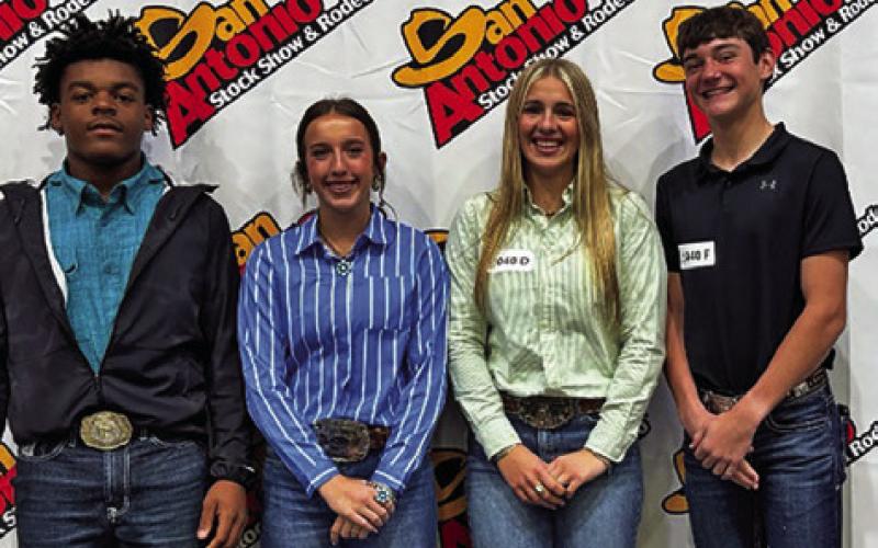THE CALDWELL FFA HORSE Judging Team placed 19th at SALE. Team members include Michael Butler, Kylie Vogler, Abby Vogler and Landon Vykukal. Photo courtesy of Abigail Wolski