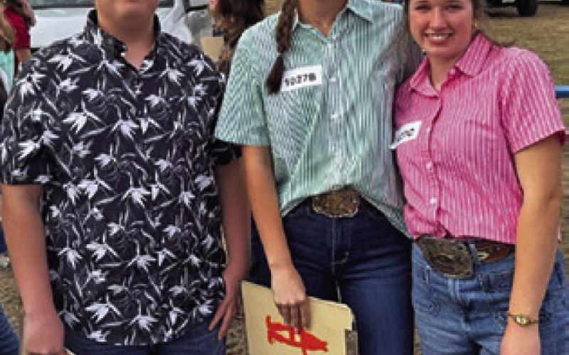 CALDWELL FFA WAS represented at the SALE Wildlife Contest by Wyatt Beasley, Larisa Foster and Adeline Hicks. Photo courtesy of Abigail Wolski