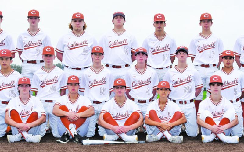 THE 2023 CALDWELL HORNET VARSITY BASEBALL team is, from left, top, Braden Perkkio, Ryan See, Lucas Peel, Preston Supak, Zach Heaton, Chase Faust, Coy Becka, middle, Korbin Burns, Travis Cunningham, Shane Clements, Colby Maresh, Conor Lee, Zane Brown, bottom, Carson Parker, Daniel Bardin, Josh Wilson, Blane Garza, Blane Castaneda, Hays Beavers and Colt Hart. -- Photo courtesy of Dianne Pursch Photography