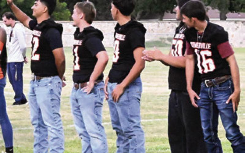 SENIOR SOMERVILLE FOOTBALL players were introduced during last week’s “Meet the Yeguas.” Tribune photo by Denise Squier