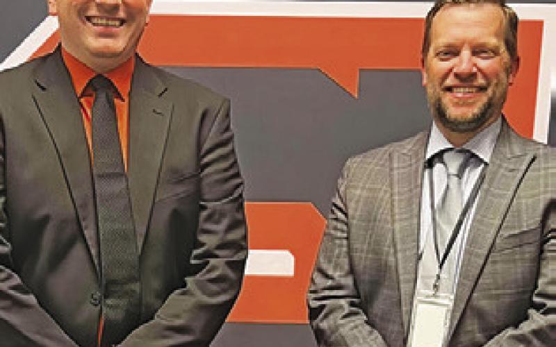 BEN PECK, left, was recently hired as Somerville ISD’s first Director of Communications and Marketing. Also pictured is Somerville ISD Superintendent Eric Holton.